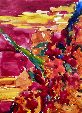 abstrakt malerei aquarell blumen landschaft