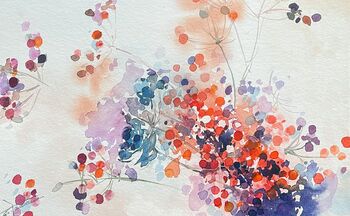 Aquarell semiabstrakt beeren Blumenbild Aquarell