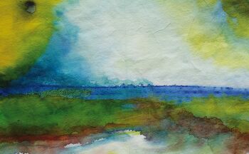 Landschaftsbild gemalt bunt