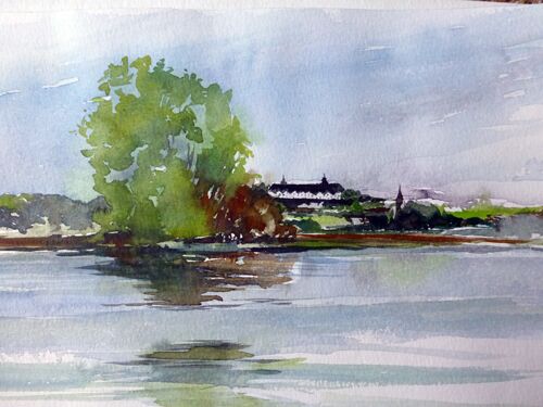 malen_am_meer_aquarell_ploenerschloss Plön im Aqurell