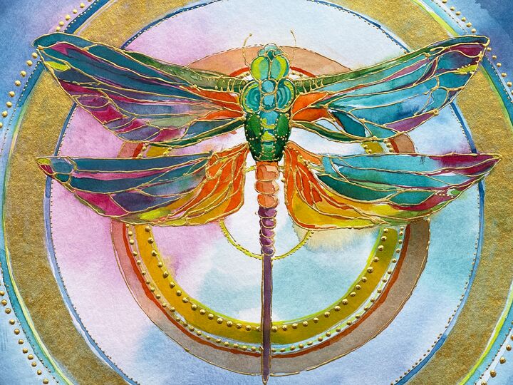 libelle im aquarell heilbild