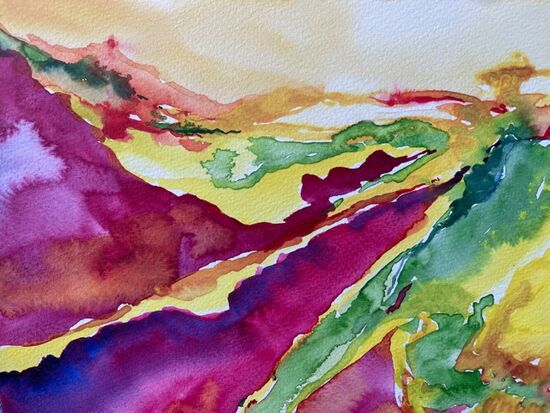 lila Heilbild Aquarell malen