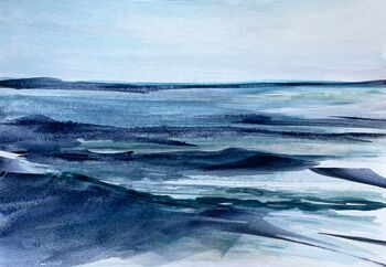 wellen meer dunkel aquarell malerei gemälde