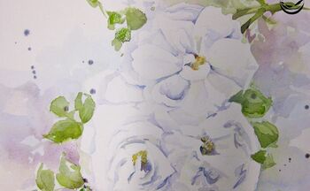 weiße rosen im Aquarell malanleitung