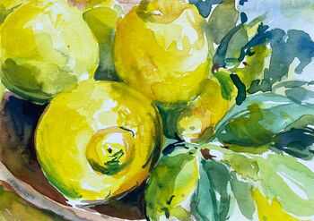 zitronen obst aquarell malerei früchte