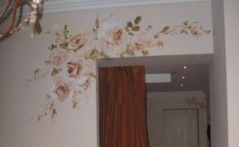 rosenband auf wand wandgestaltung