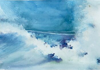 gischt meer aquarell malerei wasser wind