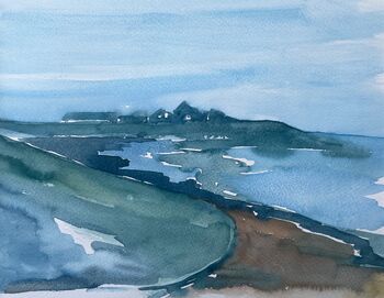 Dagebüll Meer bei Nacht Aquarell