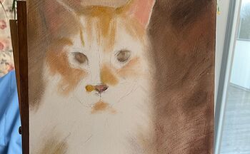 katzenporträt rote katze gemalt