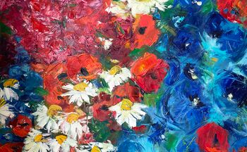 bunte blumen in öl malkurs