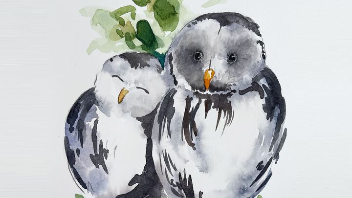 malen am meer eulen eulen aquarell malen lernen