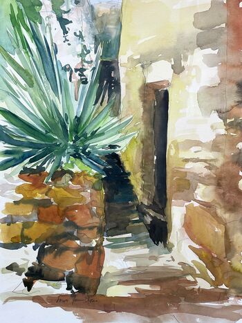 Frankreich gasse aquarell malerei