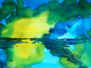 Himmelsfeuer Himmel im Aquarell