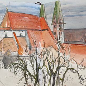 stadtszene in augsburg gemalt