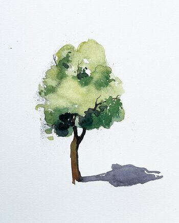 baum malerei aquarell illustration