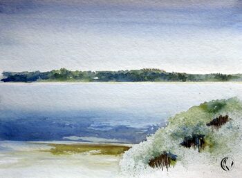 ruhige ostsee malen Aquarell
