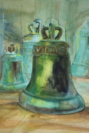 Glocken Messing im Aquarell