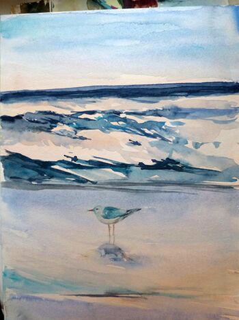 Sylt Wellen Aquarell malen Meer