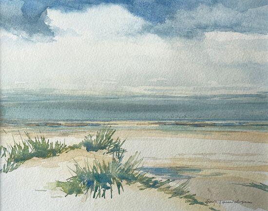 malen am meer strand himmel dünen Strand Dünen Meer malen Aquarell