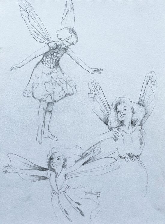 feen sketch bleistift malerei figur fantasie
