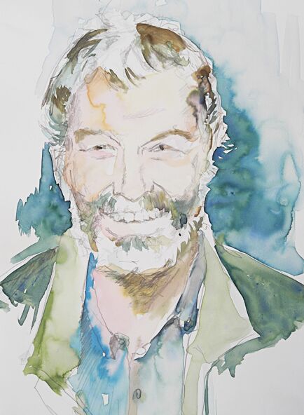 mann portrait bart aquarell malerei