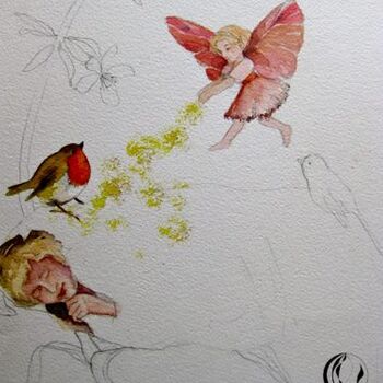 sketch traum mit elfe
