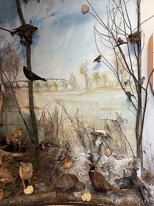 bäume und tiere gemalt im raum in acryl gemalt