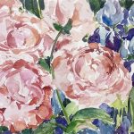 rosen iris blumen aquarell malerei