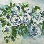 malerei aquarell rosen weiß gemälde serie