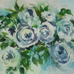 weiße rosen blumen im Aquarell malen