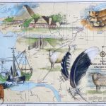 seekarte meer aquarell malerei landkarte