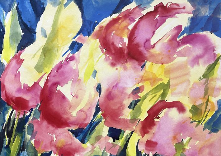 tulpen aquarell malerei gemälde abstrakt