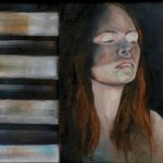 Mädchen Person Portrait träumend Ölbild