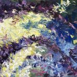 Blumen lila abstrakt Spachteltechnik Ölbild