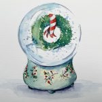 Schneekugel im Aquarell malen