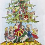 tannenbaum weihnachten aquarell malerei illustration