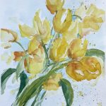 blumen tulpen strauß aquarell malerei