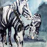 zebras aquarell malerei tiere