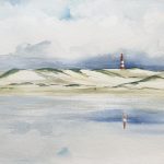 leuchtturm strand malerei küste meer