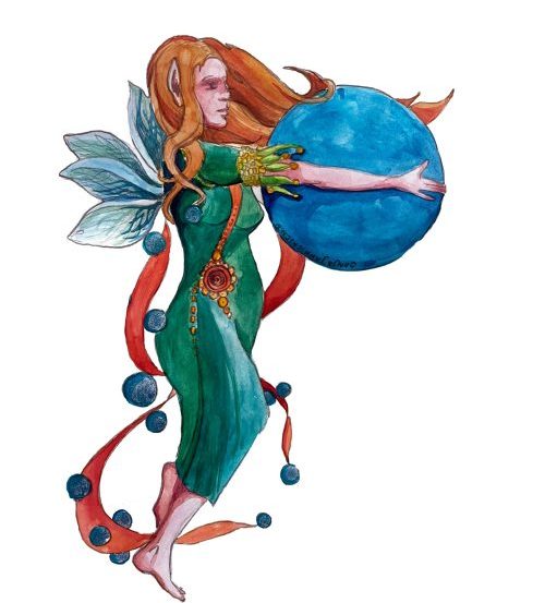 neptun planet aquarell illustration astrologie