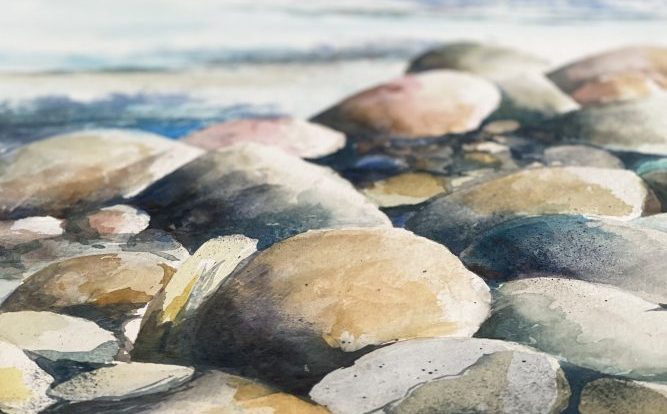 Steinhaufen Steine am Meer
