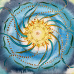 Mandala mit Gold Sonne gemalt