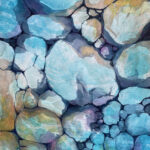 Steine unter wasser im aquarell gemalt