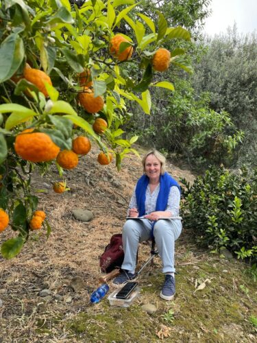 malen unter orangen auf sizilien malkurs auf deutsch