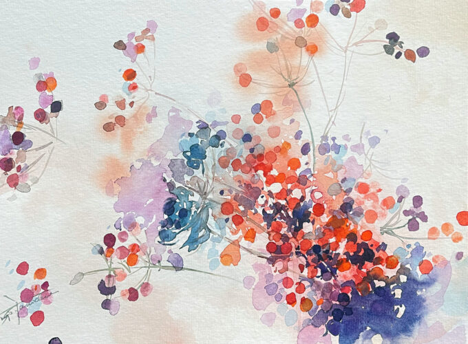 Beeren abstrakt im Aquarell