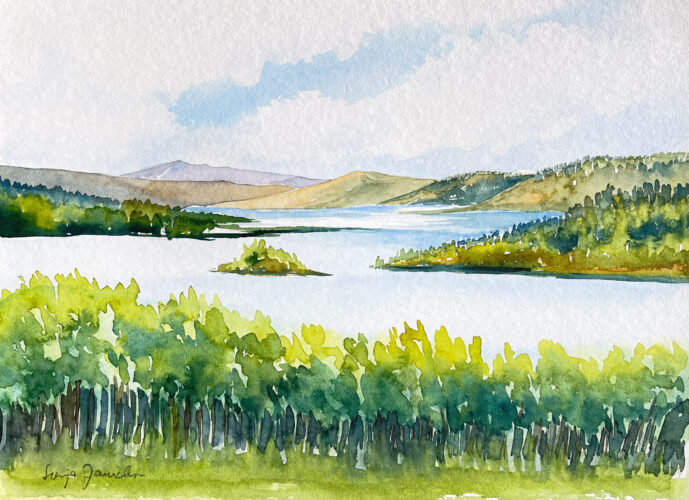 Norwegen Rauland im Aquarell gemalt