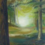 Licht im Wald Ölbild
